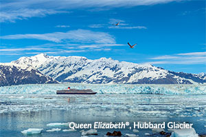 Queen Elizabeth at Hubbard Glacier