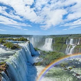 Iguacu Falls with rainbow