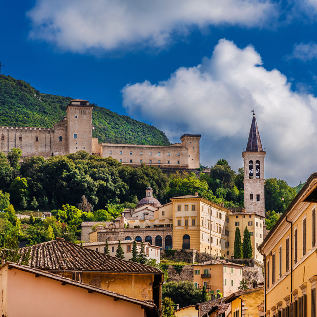 View of the ancient city of Spoleto in Umbria