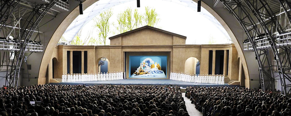 Famous Passion Play Theater in Oberammergau, Germany